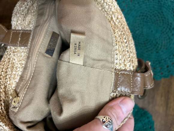 Lauren Alexandra Straw Woven Tote Bag, Summer Boho Resort Market Style - Picture 6 of 9